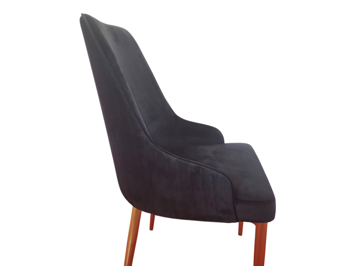 Scaun 3280, design elegant, structură metalică, tapițerie catifea, disponibil bej și negru [2]