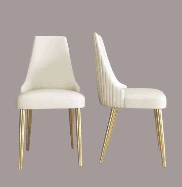 Scaun 3280, design elegant, structură metalică, tapițerie catifea, disponibil bej și negru [1]