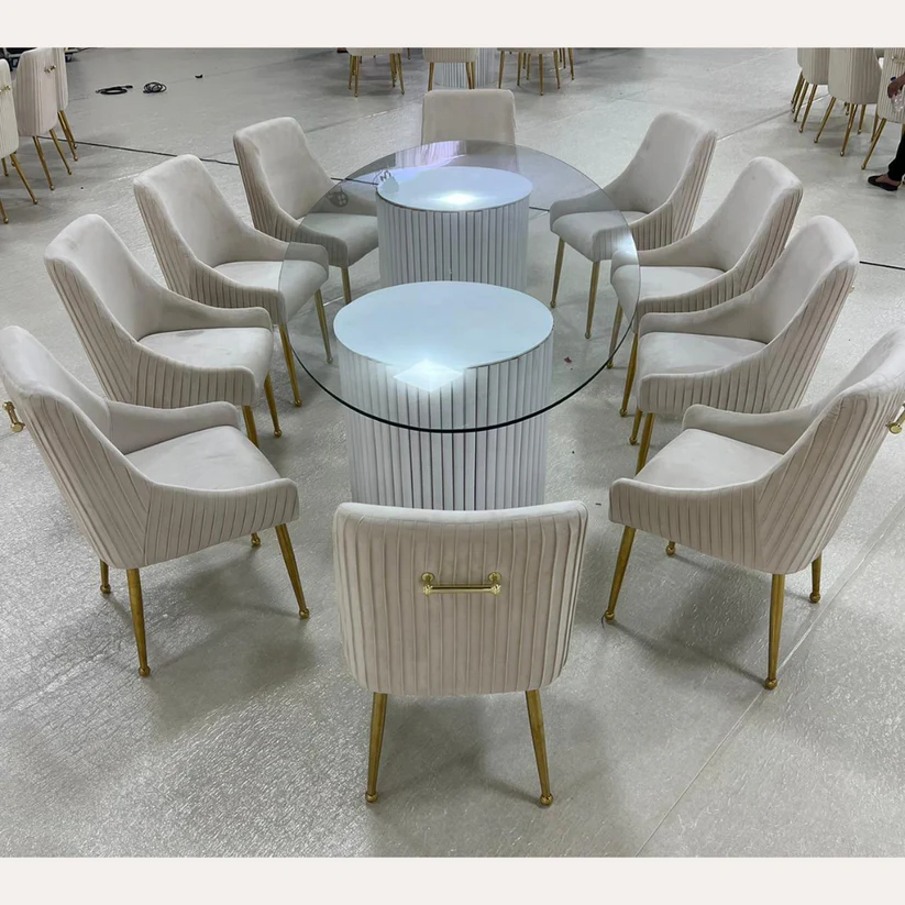 Scaun catifea bej S15 – picioare metalice aurii, maner decorativ, design elegant și confortabil [3]