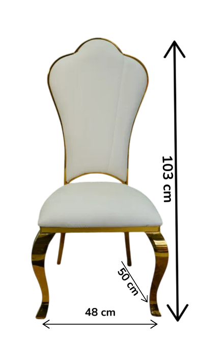 Scaun dining BC62 din catifea crem, cadru și picioare aurii, spătar evantai, 103 cm [7]