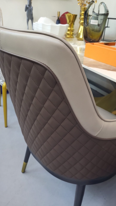 Scaun Modern 942 – Piele Ecologică, 2 Culori, Picioare Metalice, Înălțime 90 cm [4]