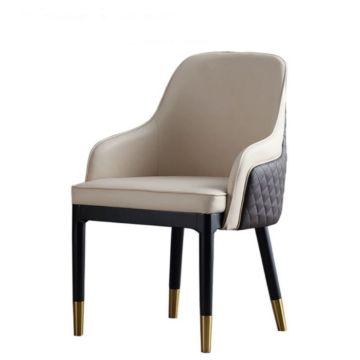 Scaun Modern 942 – Piele Ecologică, 2 Culori, Picioare Metalice, Înălțime 90 cm [3]