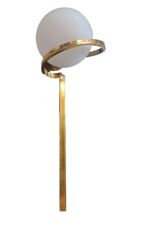 Aplica 23025/1W GD metal auriu cu glob alb, soclu E27, design modern [1]