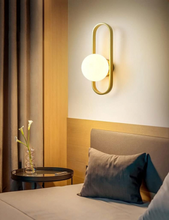 Aplica 23026/1 GOLD metal/sticlă alb-auriu, 1xE27, 35x17 cm, iluminat elegant [1]