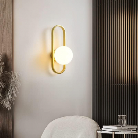 Aplica 23026/1 GOLD metal/sticlă alb-auriu, 1xE27, 35x17 cm, iluminat elegant [2]