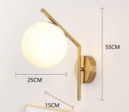 Aplica 2333 CP metal auriu cu abajur alb mat, soclu E27, design elegant [2]