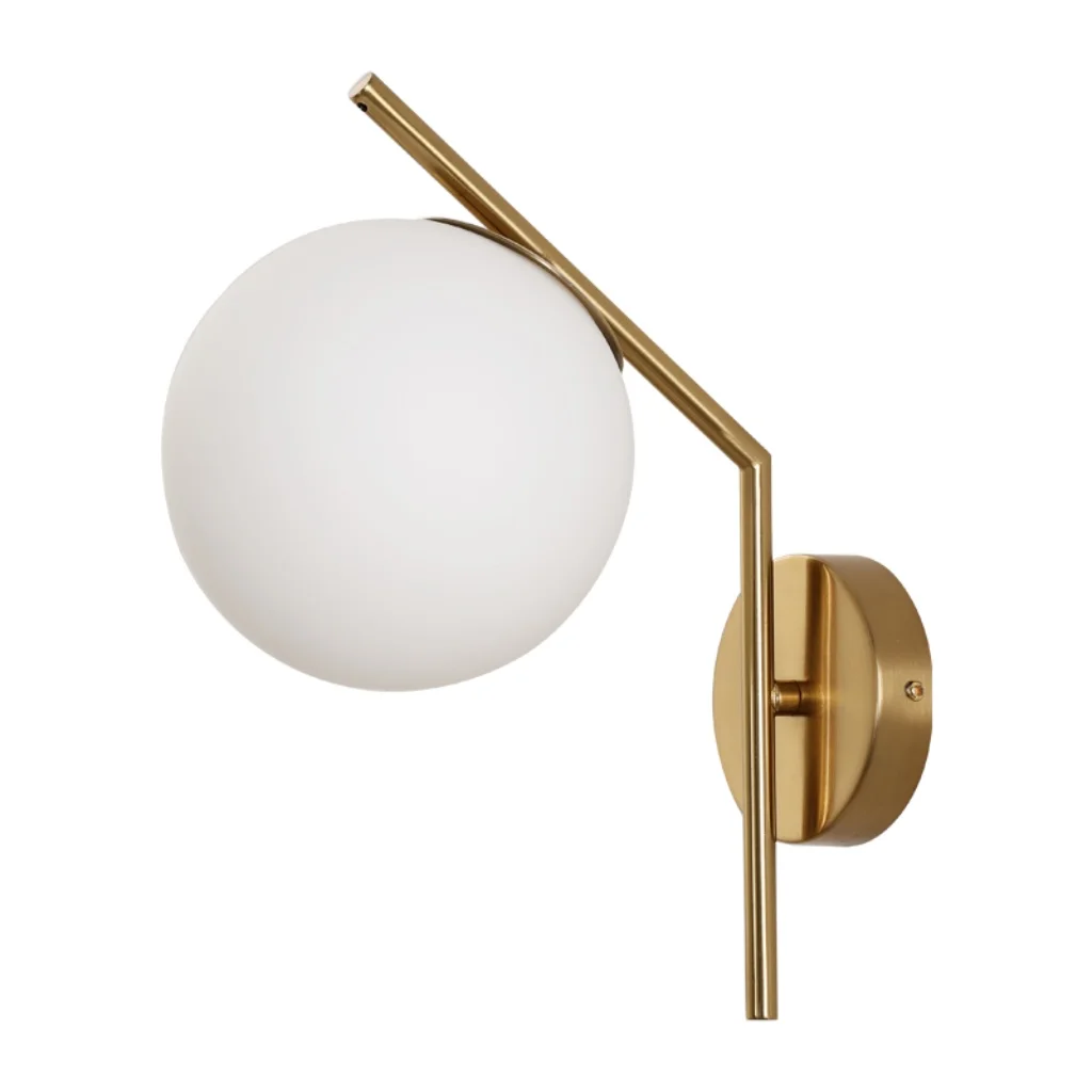 APLICE SI PLAFONIERE - Aplica 2333 CP metal auriu cu abajur alb mat, soclu E27, design elegant