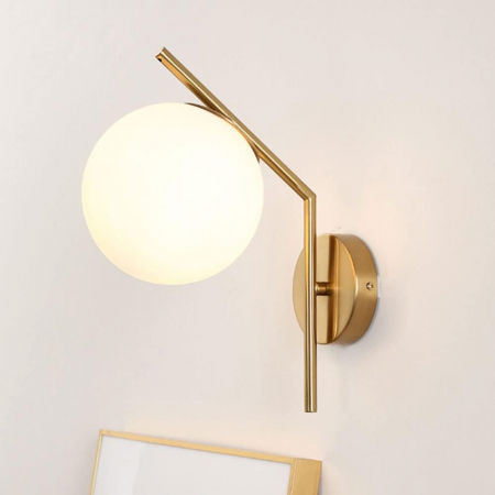 Aplica 2333 CP metal auriu cu abajur alb mat, soclu E27, design elegant [1]