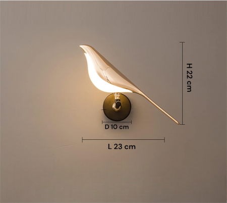 Aplica 3002/1W pasăre decorativă aurie roze, LED 10W, design elegant [3]