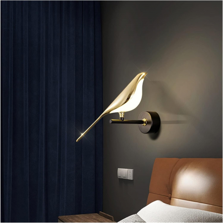 Aplica 3002/1W pasăre decorativă aurie roze, LED 10W, design elegant [2]