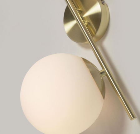 Aplica 5061/2 – 2xE27, metal auriu sau crom, globuri sticlă alb mat [3]