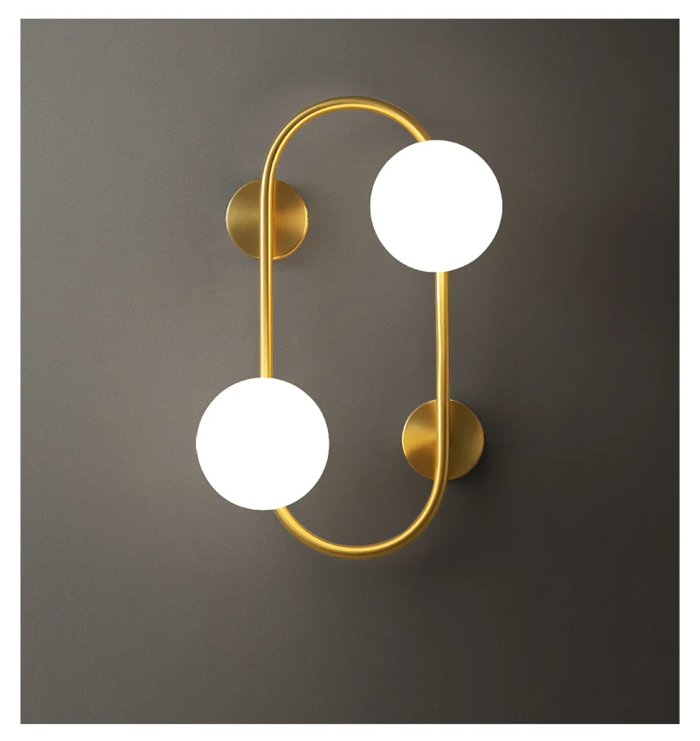 APLICE SI PLAFONIERE - Aplica 5078/2 metal auriu cu 2 globuri albe mate, design modern elegant
