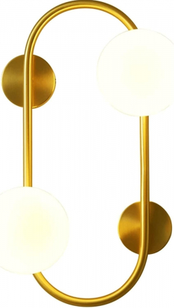 Aplica 5078/2 metal auriu cu 2 globuri albe mate, design modern elegant [1]