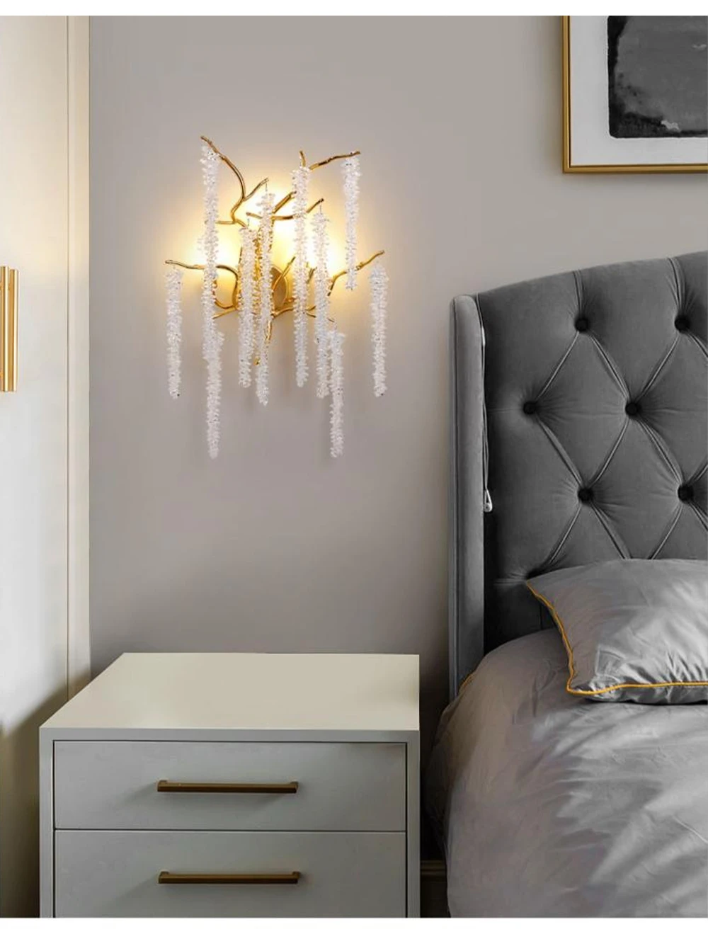 APLICE SI PLAFONIERE - Aplica 6106/2W metal auriu și acril, 3xE14, design modern