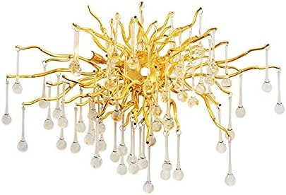 Aplica 6113/2W GD 3 E14 55x45 cm metal auriu cu sticlă, design creangă cu picături de apă [2]