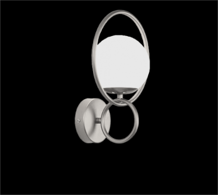 Aplica 6131 CH metal argintiu cu abajur sticlă alb mat, soclu E14, design elegant [1]