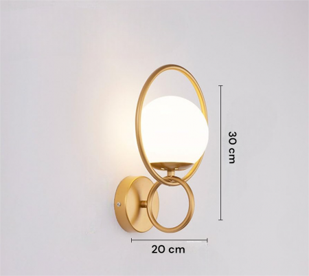 Aplica 6131 GD metal auriu cu abajur sticlă alb mat, soclu E14, design elegant [2]