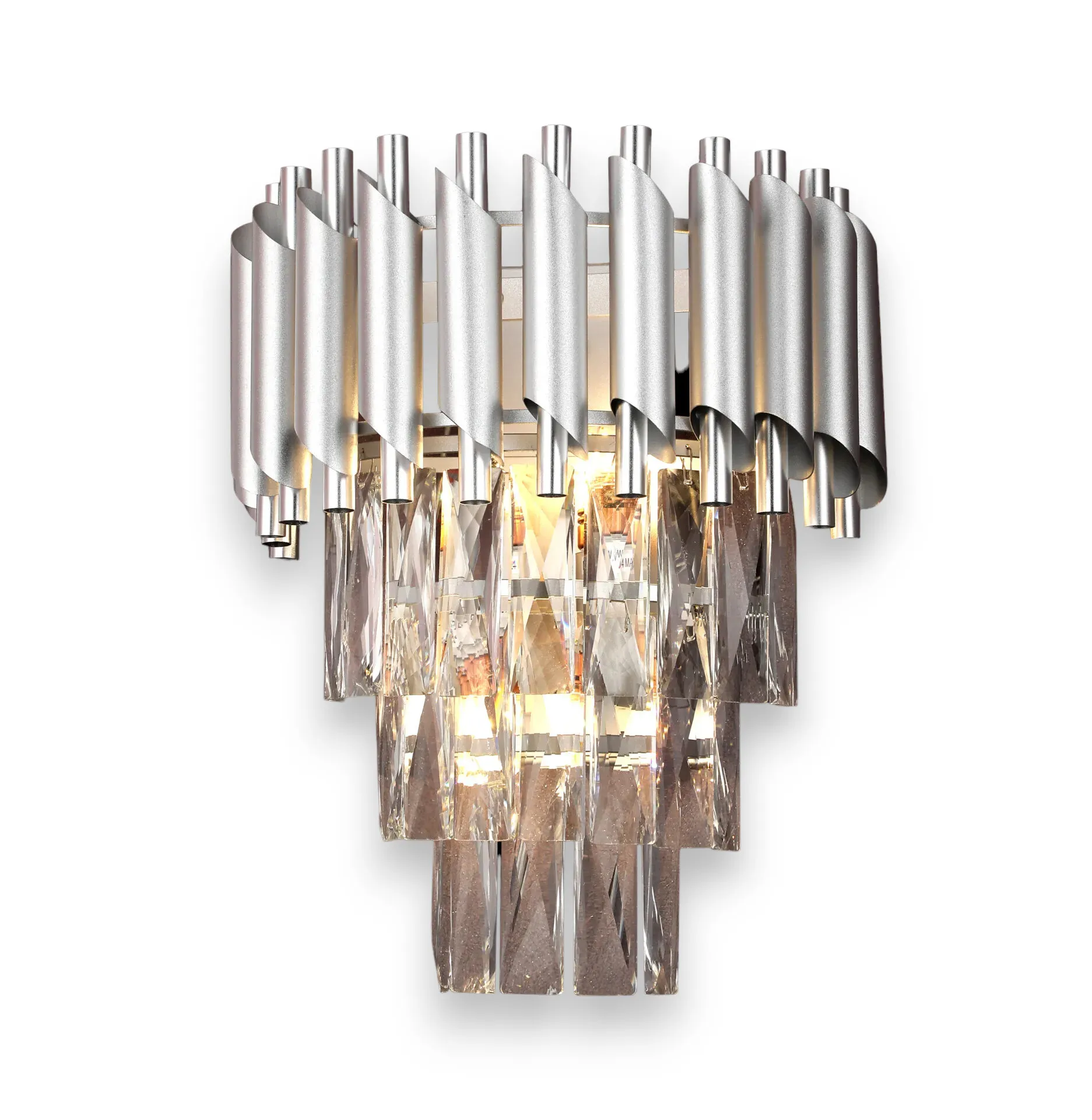 APLICE SI PLAFONIERE - Aplica 98142 CH metal argintiu cu cristale, 2xE14, design clasic-modern