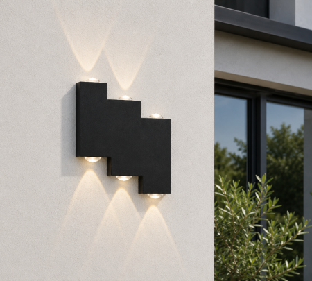 ILUMINAT EXTERIOR - Aplică Exterior LED 619525 Neagră Geometrică IP65 36W