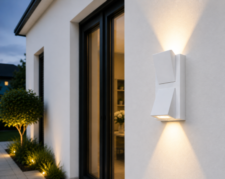 ILUMINAT EXTERIOR - Aplică exterior LED SZ-2714 alb/negru din aluminiu cu iluminare sus-jos IP65