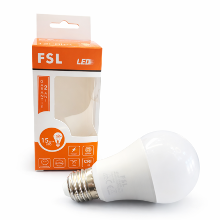 BECURI LED - bec LED FSL E27 15W lumina neutra 4000K A60 alb mat