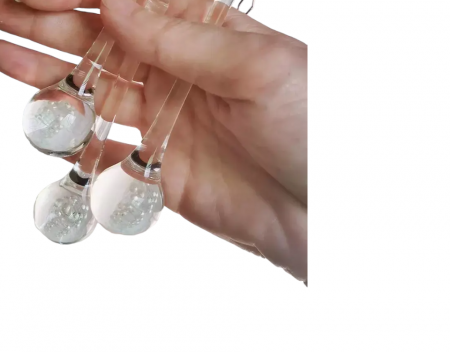 Candelabru 6113/1200 CH – Ramură Argintie cu Picături de Sticlă, 10 Becuri E14, 120 cm [3]