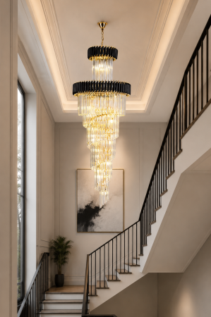 LUSTRE - Candelabru Luxury 98142 Auriu cu Cristale K9 și 29 Socluri E14 60x180 cm
