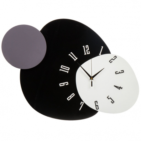 CEASURI - Ceas de perete 219 A, MDF negru, design elegant, 54x48 cm