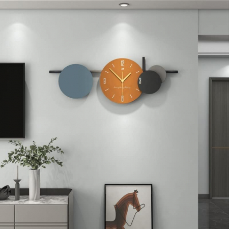 Ceas de perete 2231, metal și MDF, design minimalist, 80x30 cm [1]