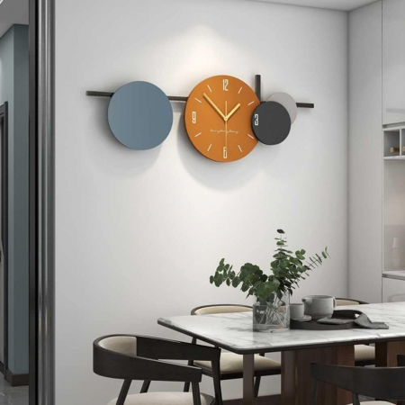 Ceas de perete 2231, metal și MDF, design minimalist, 80x30 cm [2]