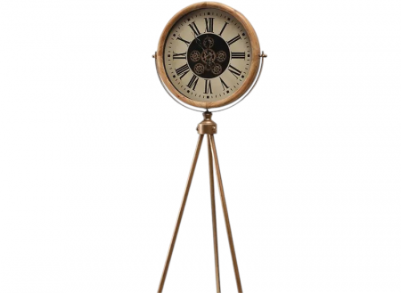 Ceas de podea E13, metal auriu și lemn, H183 cm, Ø55 cm [1]