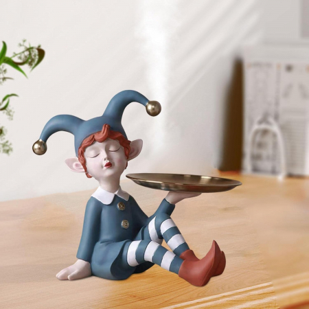 Figurină decorativă 2667 cu tavă aurie – creativă și modernă, din rășină [1]