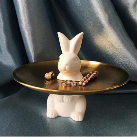 DECORATIUNI - Decoratiune ceramică AYLSM 22-008 – alb/auriu, elegantă și modernă
