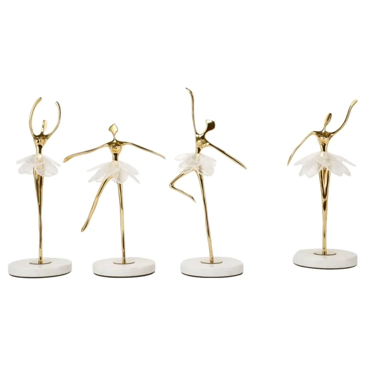 Statuetă balerină decorativă CP3390 – elegantă, auriu/alb, 4 modele disponibile [1]