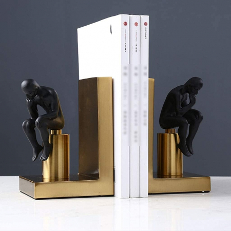 Decoratiune metalică suport cărți M 0066 – elegant aurie, formă suprarealistă corp uman [2]