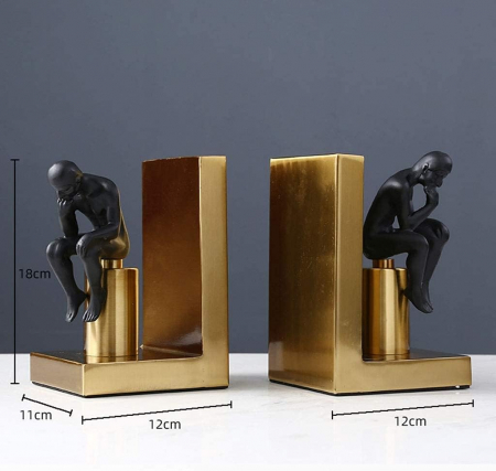 Decoratiune metalică suport cărți M 0066 – elegant aurie, formă suprarealistă corp uman [1]