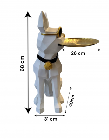 Decorațiune de podea model W8000-1204 – câine cu tavă din oțel inoxidabil, modern și elegant [2]