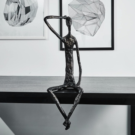 Figurină decorativă metalică 198 – pentru marginea mobilierului – 28×17 cm – Auriu / Negru [1]