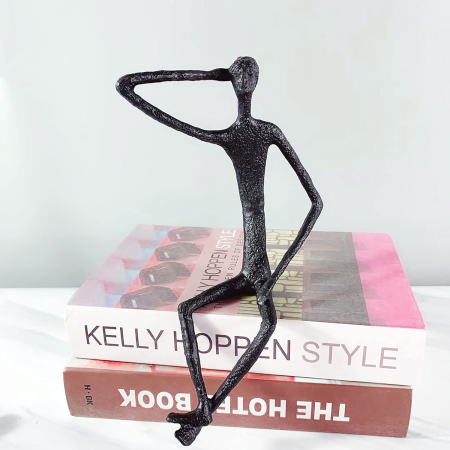 DECORATIUNI - Figurină decorativă metalică 198 – pentru marginea mobilierului – 28×17 cm – Auriu / Negru