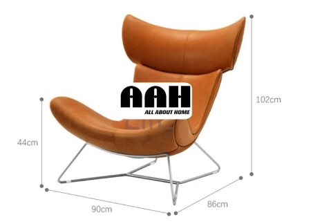 Fotoliu 999 cu taburet, design danez, metal cromat, 102 cm [5]