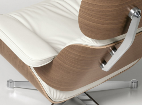 Fotoliu CF16 B Alb, piele și bază lemn laminat, ergonomic, cu taburet, 84x85-92x38/89 cm [3]