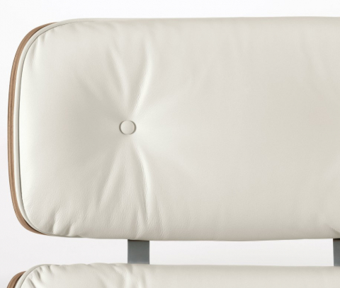 Fotoliu CF16 B Alb, piele și bază lemn laminat, ergonomic, cu taburet, 84x85-92x38/89 cm [4]