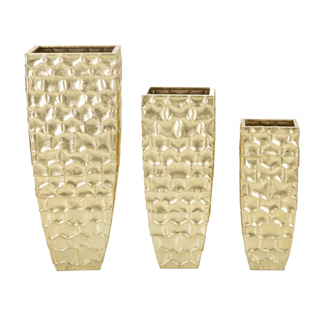 Vază metalică model 16336 auriu antic – design patratic elegant, per bucata [1]
