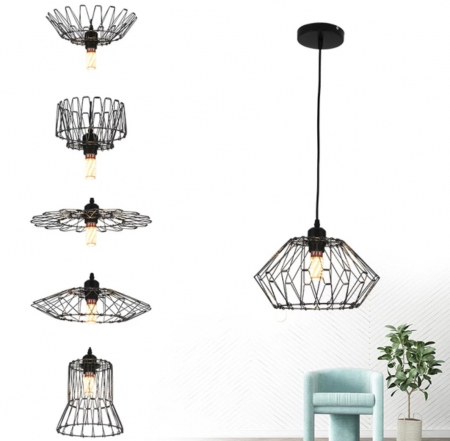 Lustră modernă 1010 ABC, negru perlat, 3xE27, reglabilă 35x35x100 cm – interior rezidențial și birouri [1]