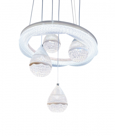 Lustra LED 1779/5 – 80W, metal + acril, înălțime reglabilă, 3 tipuri de lumină [1]