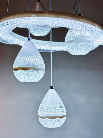 Lustra LED 1779/5 – 80W, metal + acril, înălțime reglabilă, 3 tipuri de lumină [4]