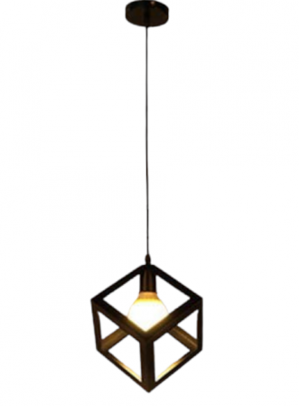 Lustră 1246/1 – Modern Art-Deco Cubic cu 1 Sursa E27, Metal Negru, Reglabilă 75x34 cm [4]