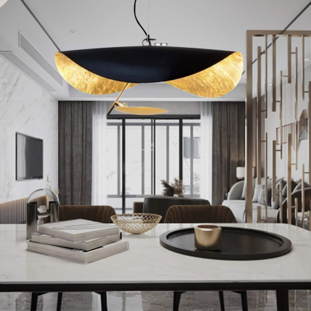 Lustra 1301/600Lustră LED 1301/600 Gold+Negru, 16W, reglabilă 3000K-6500K, 60x100 cm – modernă și elegantă [3]