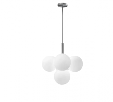 LUSTRE - Lustra 1717/5 CH – metal crom, 5 globuri sticlă albă, E27, design modern