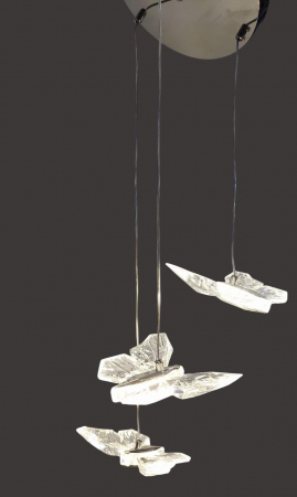 Lustră modernă 1743/3 cu 3 pendule fluture acril, LED 24W, design elegant [2]